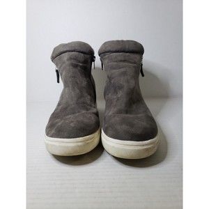 Madden Girl Women's Presslie Gray Faux Suede Bootie w/ Zippers Size 9.5 EUC